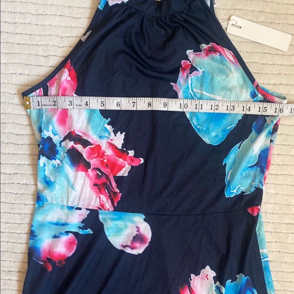 STYLEWORD Floral Halter Neck Maxi Dress - Blue and Pink - Picture 9 of 11